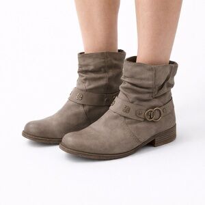 Size 9 (40) Rieker Peggy 98 Leather Gray Ankle Boots